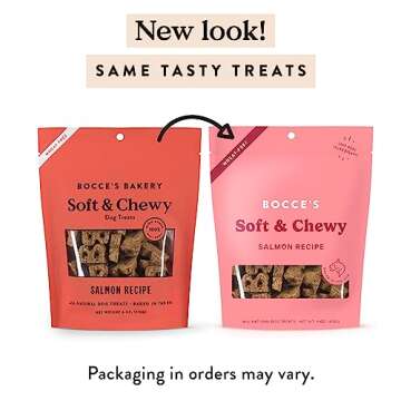 Bocce's Bakery Oven Baked Salmon Recipe Treats for Dogs, Wheat-Free Everyday Dog Treats, Made with R...