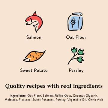 Bocce's Bakery Oven Baked Salmon Recipe Treats for Dogs, Wheat-Free Everyday Dog Treats, Made with Real Ingredients, Baked in The USA, All-Natural Soft & Chewy Cookies, Salmon, 6 oz