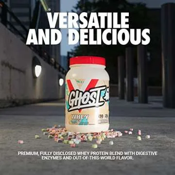 GHOST Whey Protein Powder, Marshmallow Cereal Milk - 2LB Tub, 25G of Protein - Flavored Isolate, Con...