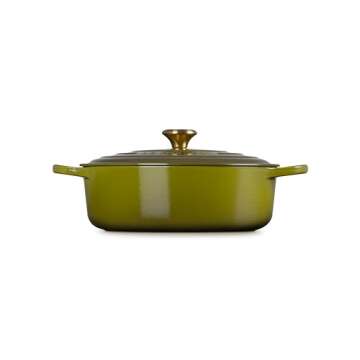 Le Creuset Enameled Cast Iron Signature Round Wide Oven, 6.75 qt., Olive