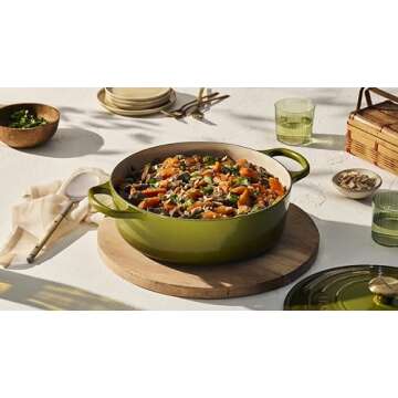 Le Creuset Enameled Cast Iron Signature Round Wide Oven, 6.75 qt., Olive