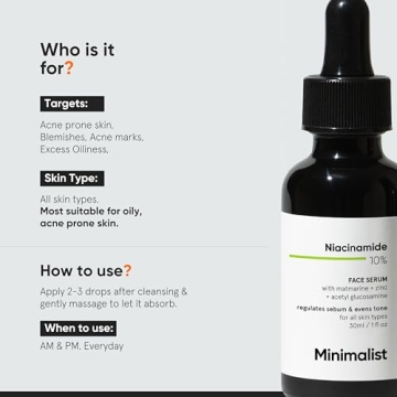 Minimalist 10% Niacinamide Face Serum for Acne & Oil Control