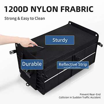 AstroAI Car Trunk Organizer Storage SUV for Car Seat Storage Luggage Box Cargo Organizer Collapsible with PE Panel + Foldable Cover +4 Securing Straps