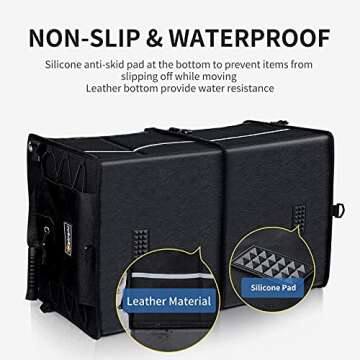 AstroAI Car Trunk Organizer Storage SUV for Car Seat Storage Luggage Box Cargo Organizer Collapsible with PE Panel + Foldable Cover +4 Securing Straps