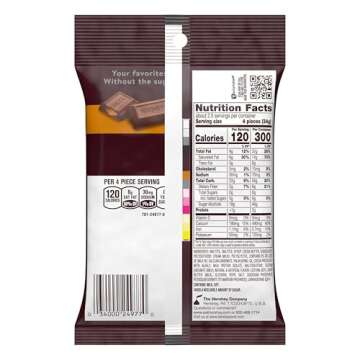 HERSHEY'S Zero Sugar Caramel Filled Chocolate Candy Bags, 3 oz (12 Count)