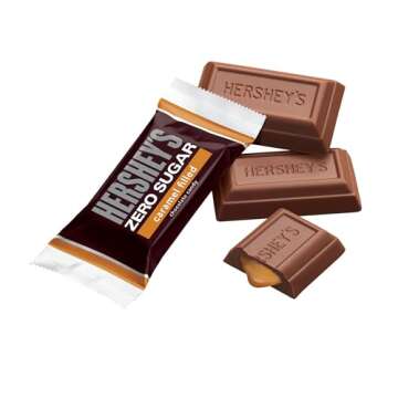 HERSHEY'S Zero Sugar Caramel Filled Chocolate Candy Bags, 3 oz (12 Count)