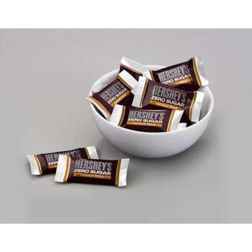 HERSHEY'S Zero Sugar Caramel Filled Chocolate Candy Bags, 3 oz (12 Count)