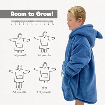 Big Softy Kids Blanket Hoodie for Ages 3-10, Cozy Fun, Stylish
