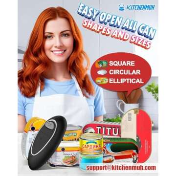 One Touch Electric Can Opener for Everyone - Safe & Easy
