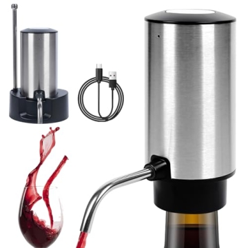 Electric Wine Aerator Pourer Automatic Wine Dispenser Pump with Retractable Tube for One-Touch Insta...