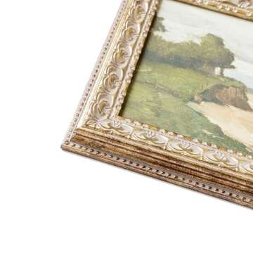 Petal Lane Beach Wall Art - Framed Antique Decor - Make Your Own Gallery Wall Frame Set - Dark Acade...