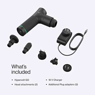 Hyperice Hypervolt GO - Deep Tissue Percussion Massage Gun - Take Pain Relief and Sore Muscle Recovery on The GO with This Surprisingly Powerful, Whisper-Quiet Portable Handheld Electric Massager.