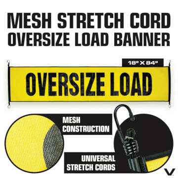VULCAN Oversize Load Banners, Multi-Color Flags and Magnets Kit - Includes 2 Stretch Cord Oversize Load Banners, 4 Magnets, 4 Red Flags, 4 Orange Flags, and A High-Viz Vented Storage Bag