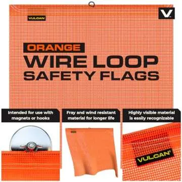 VULCAN Oversize Load Banners, Multi-Color Flags and Magnets Kit - Includes 2 Stretch Cord Oversize Load Banners, 4 Magnets, 4 Red Flags, 4 Orange Flags, and A High-Viz Vented Storage Bag