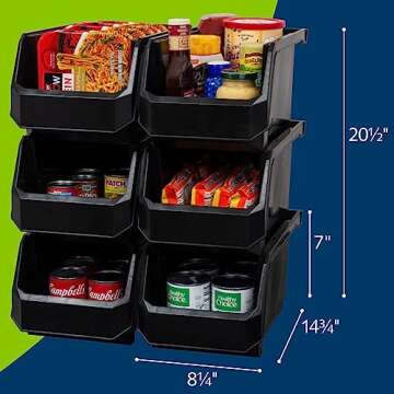 ReadySpace Stackable Plastic Storage Bins for All Spaces