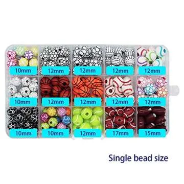 15 Styles Sports Beads Set for DIY Crafts and Jewelry Making