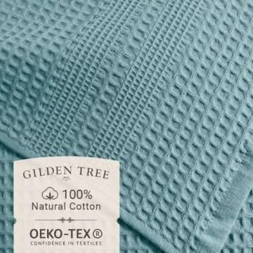 GILDEN TREE Waffle Hand Towels for Bathroom Quick Dry Towel Super Absorbent Thin 100% Cotton Hand To...