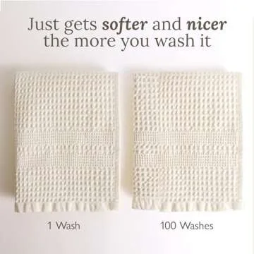 GILDEN TREE Waffle Hand Towels for Bathroom Quick Dry Towel Super Absorbent Thin 100% Cotton Hand Towels Lint Free, Hand Towels for Bathroom Set of 2, Classic Style (Seafoam)