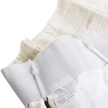 TWOPAGES Off White Pinch Pleat Curtain for Living Room 102 Inch Length, Double Layer Room Darkening Linen Look Window Curtain Panel, Privacy Drape with for Bedroom (1 Panel)