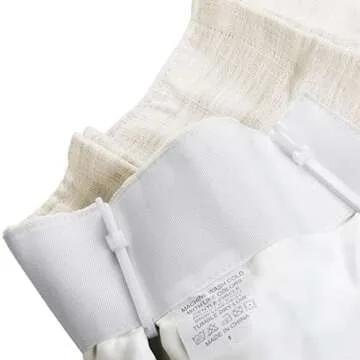 TWOPAGES Off White Pinch Pleat Curtain for Living Room 102 Inch Length, Double Layer Room Darkening Linen Look Window Curtain Panel, Privacy Drape with for Bedroom (1 Panel)