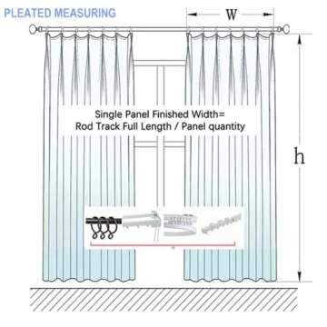TWOPAGES Off White Pinch Pleat Curtain for Living Room 102 Inch Length, Double Layer Room Darkening Linen Look Window Curtain Panel, Privacy Drape with for Bedroom (1 Panel)