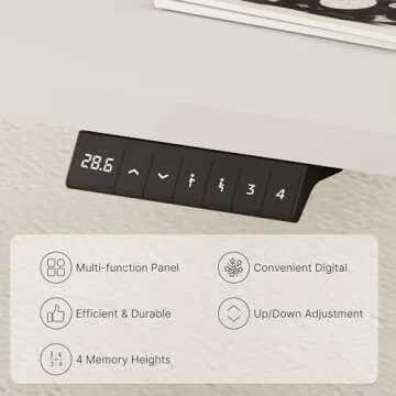 FLEXISPOT EN2 Whole-Piece Standing Desk with Clamp Power Strip, 55 x 28 Electric Stand Up Height Adjustable Desk with Cable Management (White Frame + 55" White Top,2 Packages)