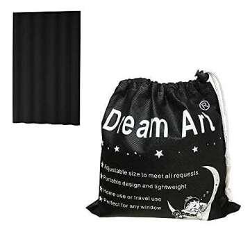 DREAM ART Anywhere Portable Blackout Curtain/Adjustable Blackout Shades/Temporary Blackout Blinds wi...