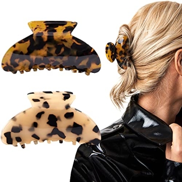 Elegant French Design Barrettes - Tortoise & Leopard Print Hair Clips for Women