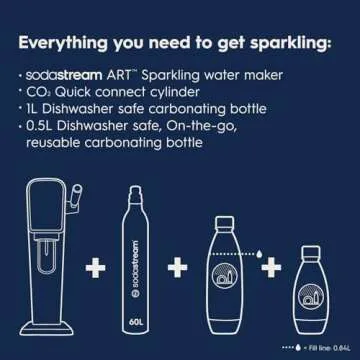 SodaStream - ART Sparkling Water Maker | STARTER KIT | CQC CO2 system | Includes 1x CO2 Cylinder, 1x32 & 1x16 Fl Oz Dishwasher Safe Bottles, 1x Bubly Flavor Drop | Combine with Pepsi Flavors | Black