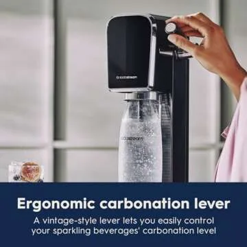 SodaStream - ART Sparkling Water Maker | STARTER KIT | CQC CO2 system | Includes 1x CO2 Cylinder, 1x32 & 1x16 Fl Oz Dishwasher Safe Bottles, 1x Bubly Flavor Drop | Combine with Pepsi Flavors | Black