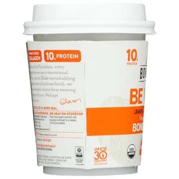 Bonafide Provisions Fresh Organic Be Well Broth with Lemon, Mint & Ginger Organic Chicken Bone Broth, Frozen 8 fl oz - Gluten-Free, Grain-Free, Paleo and Keto Friendly