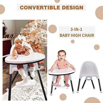 Compact 3-in-1 Folding High Chair for Babies and Toddlers