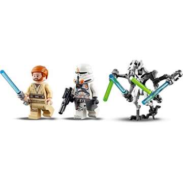 LEGO Star Wars: Revenge of The Sith General Grievous’s Starfighter 75286 Spacecraft Set with General Grievous, OBI-Wan Kenobi and Airborne Clone Trooper Minifigures (487 Pieces)