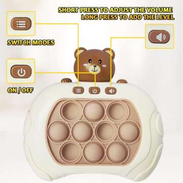 LUSTERMOON 2 Pieces Fidget Game Toys, Quick Push Game, Bubble Stress Light Up Game, Autism Sensory T...