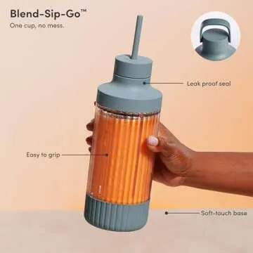 Beast Mighty 850 | Premium Compact Personal Blender | Smoothies, Shakes, Dressings, Sauces | Blends Ice and Frozen Fruit | New XL Vessel | Includes Extra Vessels, Lids and Straws | 850W (Mist)