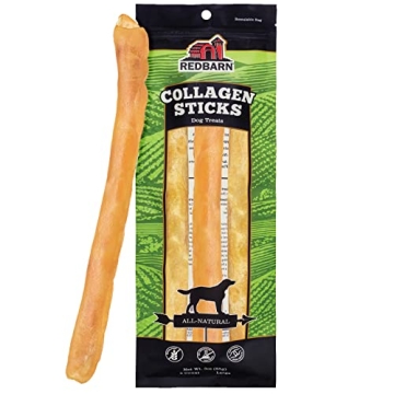 Redbarn Pet Products All-Natural Large 12" Beef Collagen Sticks for Dogs - Long Lasting Low-Odor Alt...