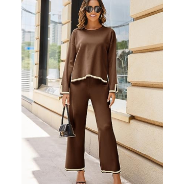 Tanming Women's Cozy 2 Piece Knitted Sweater Set