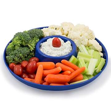 Great Plate Reusable Plastic Plates with Cup Holder