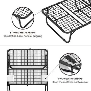 Karcog Rollaway Bed, Folding Bed with Mattress for Adults, Storage Cover Included, Cot Size Extra Guest Bed, Foldable Bed with Memory Foam Mattress and Sturdy Metal Frame on Wheels - 75” x 31"