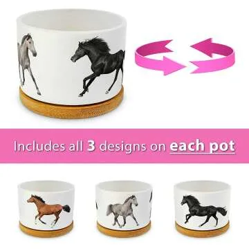 Horse Lover Gifts for Women - Cute Planter Sets