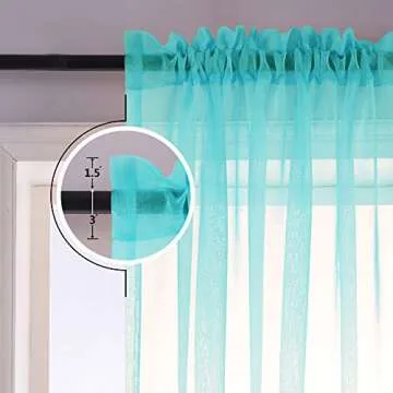 KOUFALL Lavender Curtains for Bedroom,Girls Room Mermaid Decor,Purple Sheer Ombre Baby Kids Curtains for Nursery,Lilac and Aqua Teal,63 Inch Length 2 Panels Set