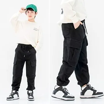 MINI PANDA Boys' Cargo Pant Adjustable Waist Sizes 6-16