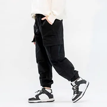 MINI PANDA Boys' Cargo Pant Adjustable Waist Sizes 6-16