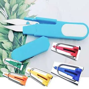 Markeny Sewing Bias Tape Makers Set of 5 Sizes, 6mm 9mm 12mm 18mm 25mm with Ruler and Scissors DIY Quilting Tools Kit