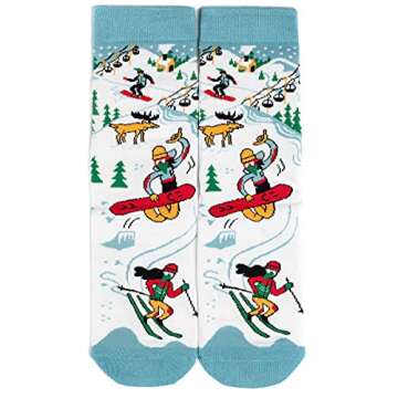 Funny Holiday Socks For Adults and Teens (Gifts For Christmas, Thanksgiving, Valentine's Day, Halloween) (US, Alpha, One Size, Regular, Regular, Life Is Better On The Slopes)