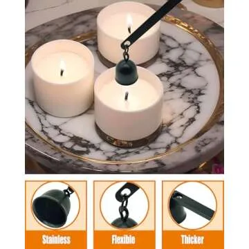 YOUTUOY 5 in1 Candle Accessory Set with Rechargeable Candle Lighter, Candle Wick Trimmer, Candle Wick Snuffer, Candle Wick Dipper, Storage Tray Plate, Candle Care Kit (Matte Black)