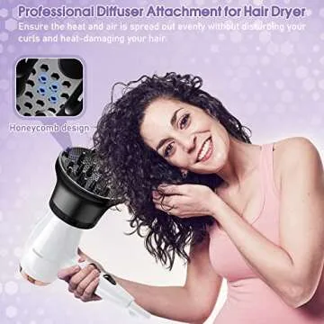 Adjustable Diffuser Attachment for Hair Dryer Hair Suitable for 1.4 inch to 2.6 inch, Diffuser Hair Dryer, Universal Hair Diffuser for Curly Hair, for Fine Thick Natural Wave and Frizzy Hair