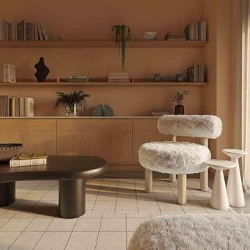 Tov Furniture Carmel Natural Vegan Shearling Accent Chair