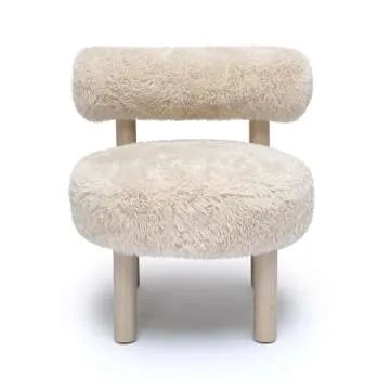 Tov Furniture Carmel Natural Vegan Shearling Accent Chair