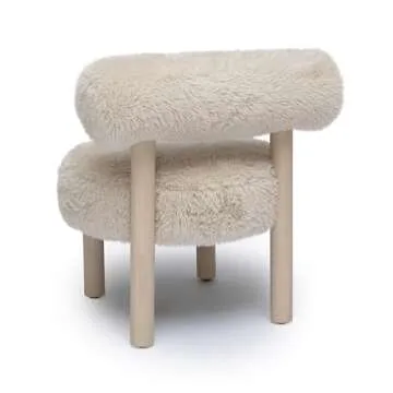 Tov Furniture Carmel Natural Vegan Shearling Accent Chair